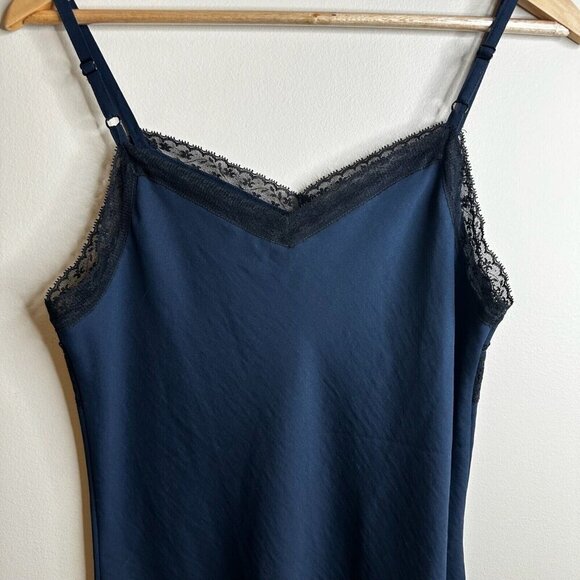 CAbi Tank Top Sz S Navy Lace Trim Y2K 90s Fairy Grunge Whimsigoth Rave Coquette - Picture 7 of 9